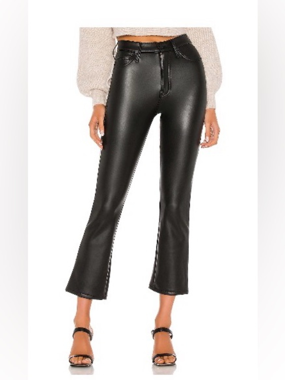 MOTHER Black Faux Leather Boot Cut
Insider Ankle Faux Show